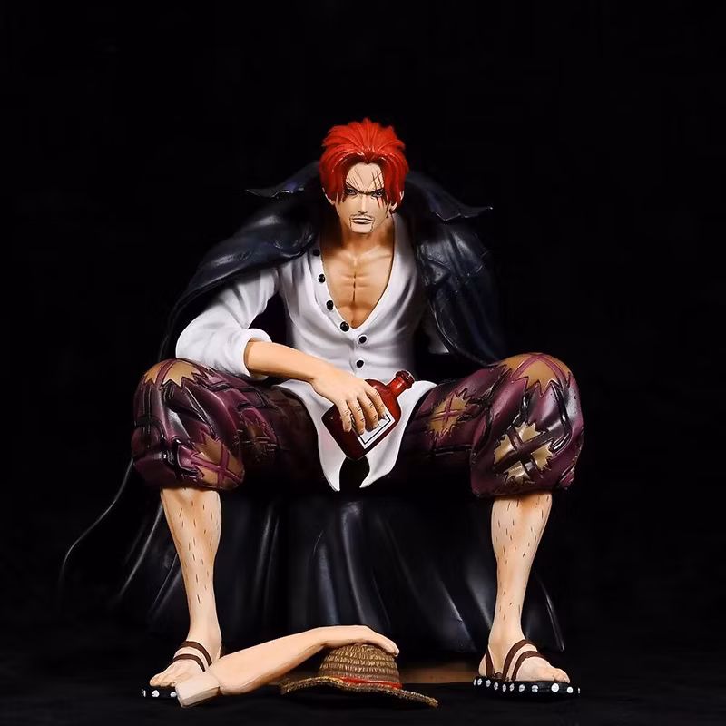 One Piece Anime Figure Sitting Red Hair Four Emperor Akakami No Shankusu Bt Special Edition Model Decoration Cartoon-Character