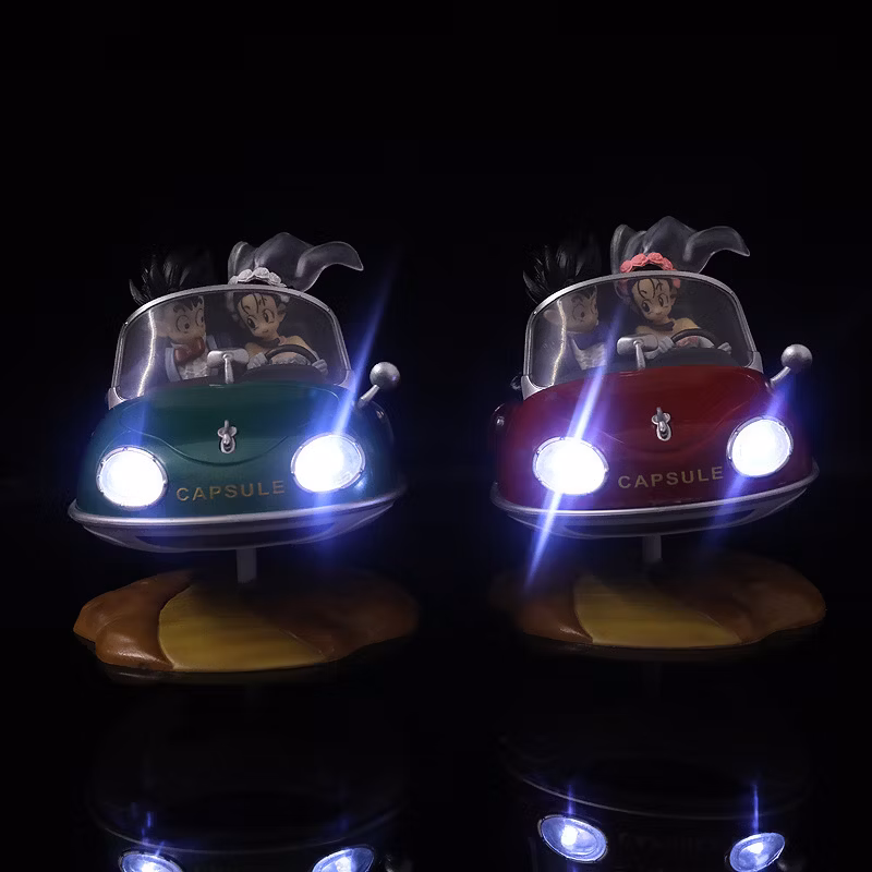 New Product Dbz Goku Chichi Wedding Locomotive Red/Green Locomotive Can Light up Model Box Anime Figure Cartoon-Character