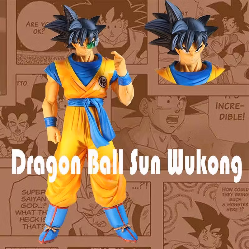 Dragon Ball Z Kinu Son Goku Double Face Carving Can Be Replaced Hand Anime Figure Cartoon-Character
