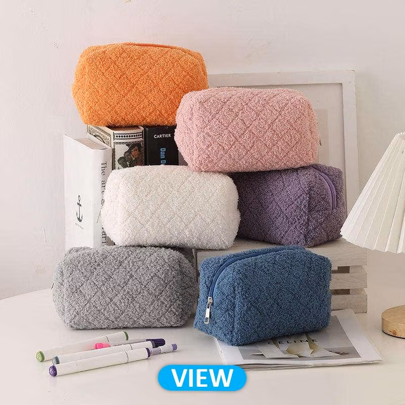 Letter Patch Clear Bag Preppy Multi-Purpose Large Travel PVC&Nylon Clear Makeup Toiletry Storage Zipper Pouch Bag with Handles
