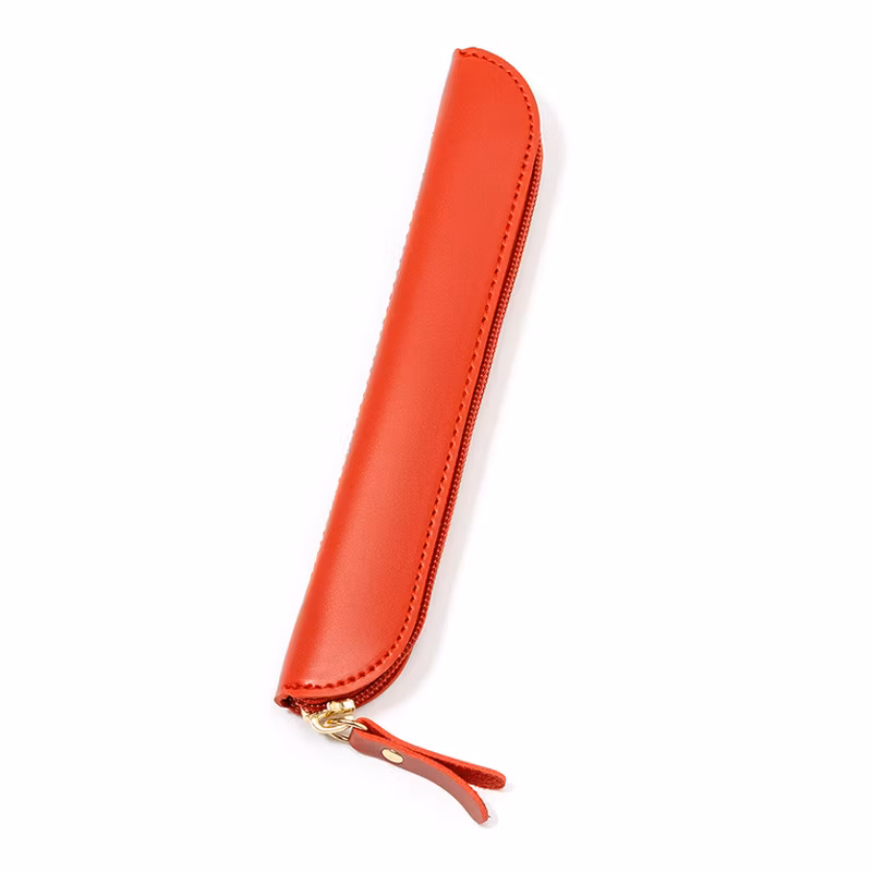 Mini Faux Leather Pencil Case Pouch Student Pencil Case with Zipper