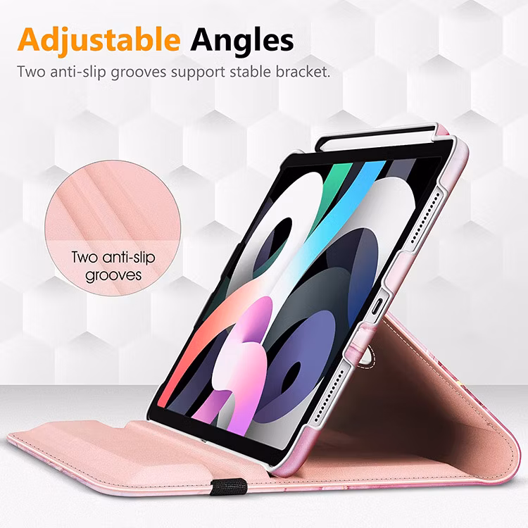 Shockproof Color Drawing with Pencil Holder Rotating Case for iPad Air 5th Generation 2022/Air 4th Generation 2020 10.9 Inch