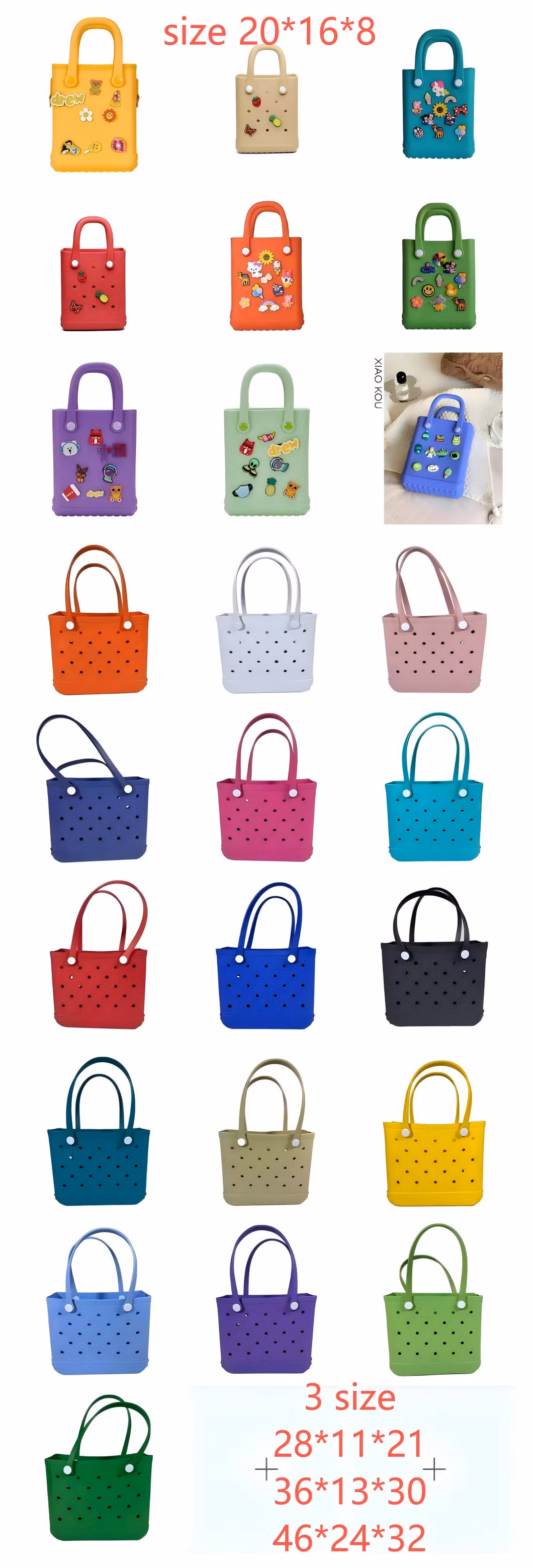 2025 New Trending EVA Summer Beach Bag Printed Basket Hole Big Tote Bag for Beach Boat Sports Women Handbag Beach Storage Bag