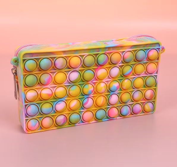 Poppet Fidget Pencil Pouch for Puzzle Bubble Silicone Pen Case Pops up