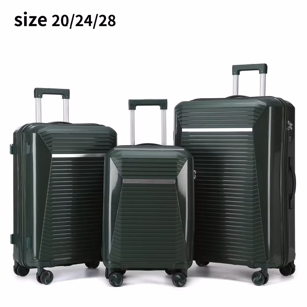 Cross Border High-Capacity Luggage with High Aesthetic Value, Zipper Style Luggage, Three Piece Set, Password Luggage for Foreign Trade