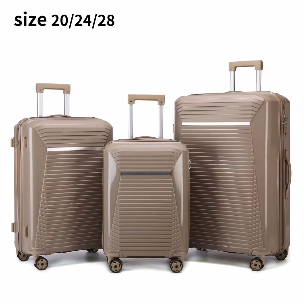 Cross Border High-Capacity Luggage with High Aesthetic Value, Zipper Style Luggage, Three Piece Set, Password Luggage for Foreign Trade
