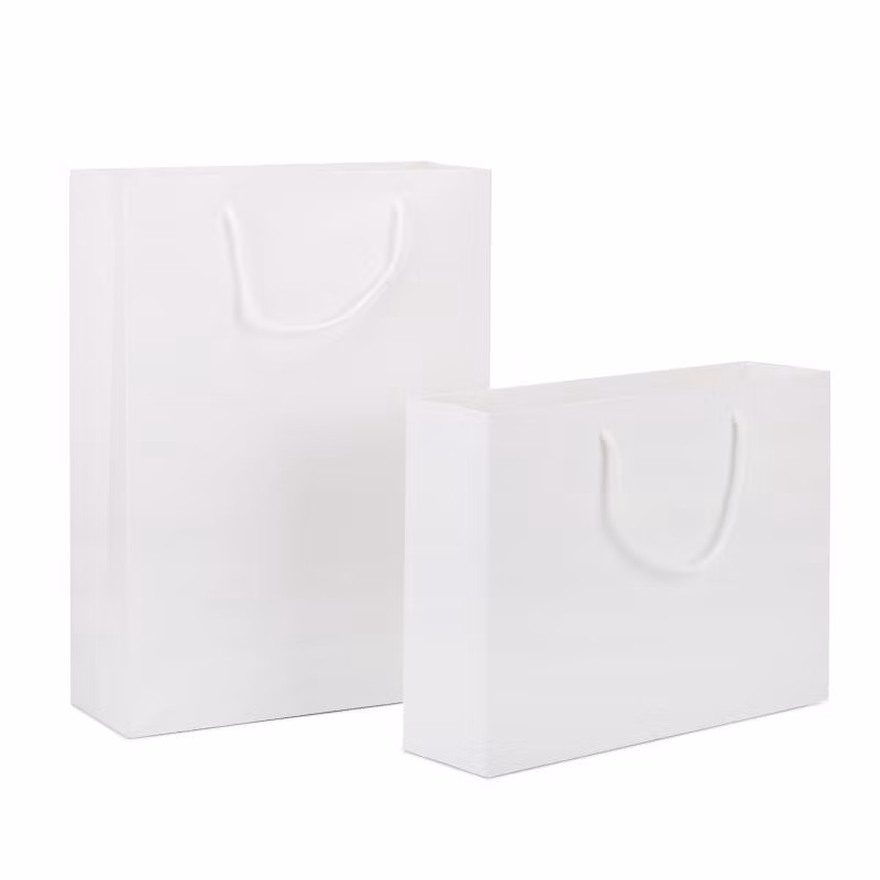 Wholesale Custom Printed Logo Reusable Shopping Clothing Packaging Paper Bags with Handle
