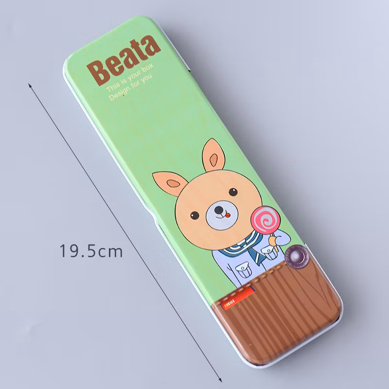 Cartoon Creative Stationery Full Color Printing High Quality Tinplate Metal Pencil Case