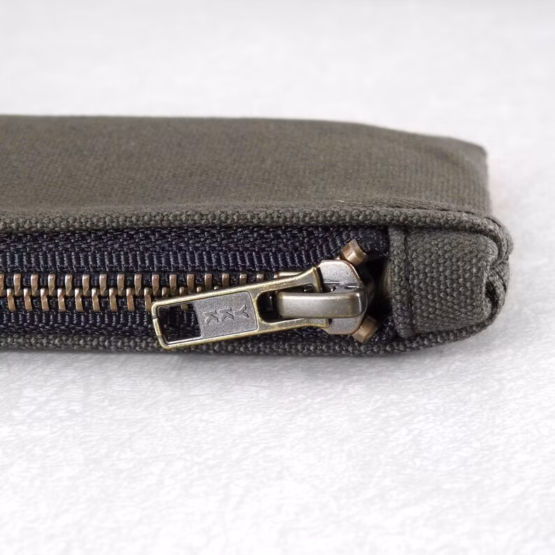 Durable Blank Small Gift Dust Storage Waterproof Waxed Canvas Zipper Pencil Case