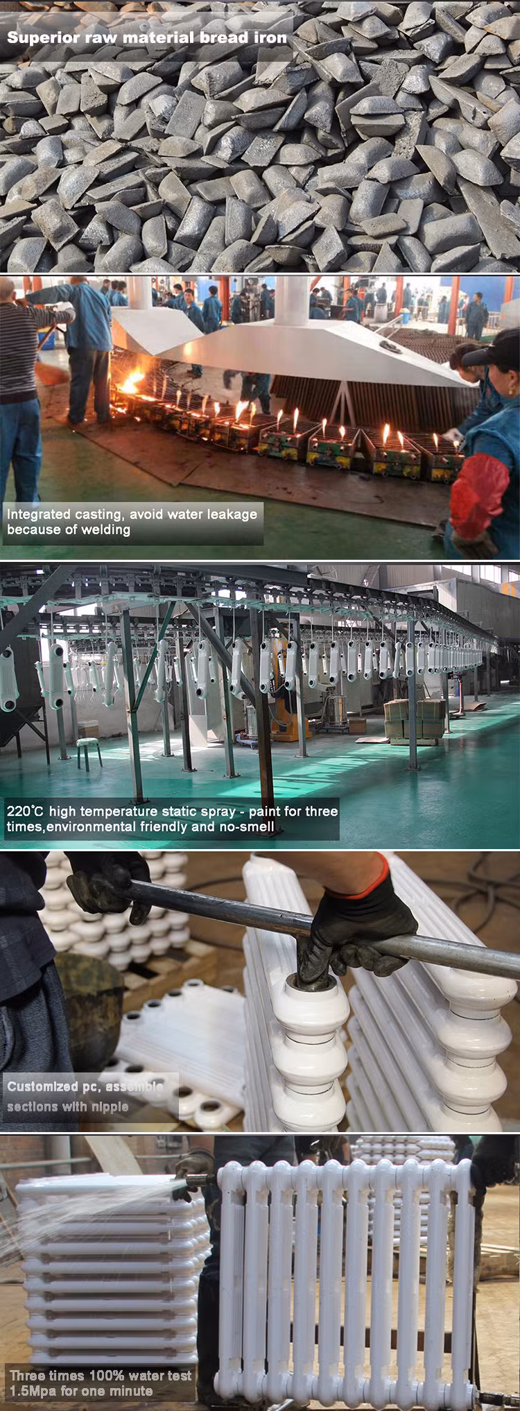 Black and Dirt-Resistant Cast Iron Radiators
