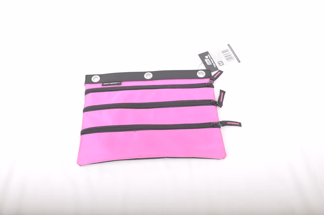 3zipper Compartment Binder Pouch Pencil Case with Triple Zippers