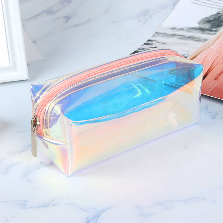 Cool Laser Transparent Fresh Artist Storage Bag Round Shape Pencil Bag