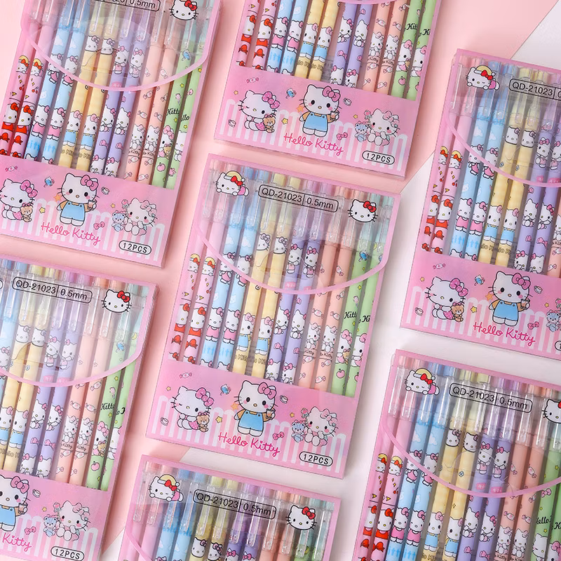 Cartoon Pattern School Student Write Blue and Black Ink Erasable Gel Ballpoint Neutral Pen
