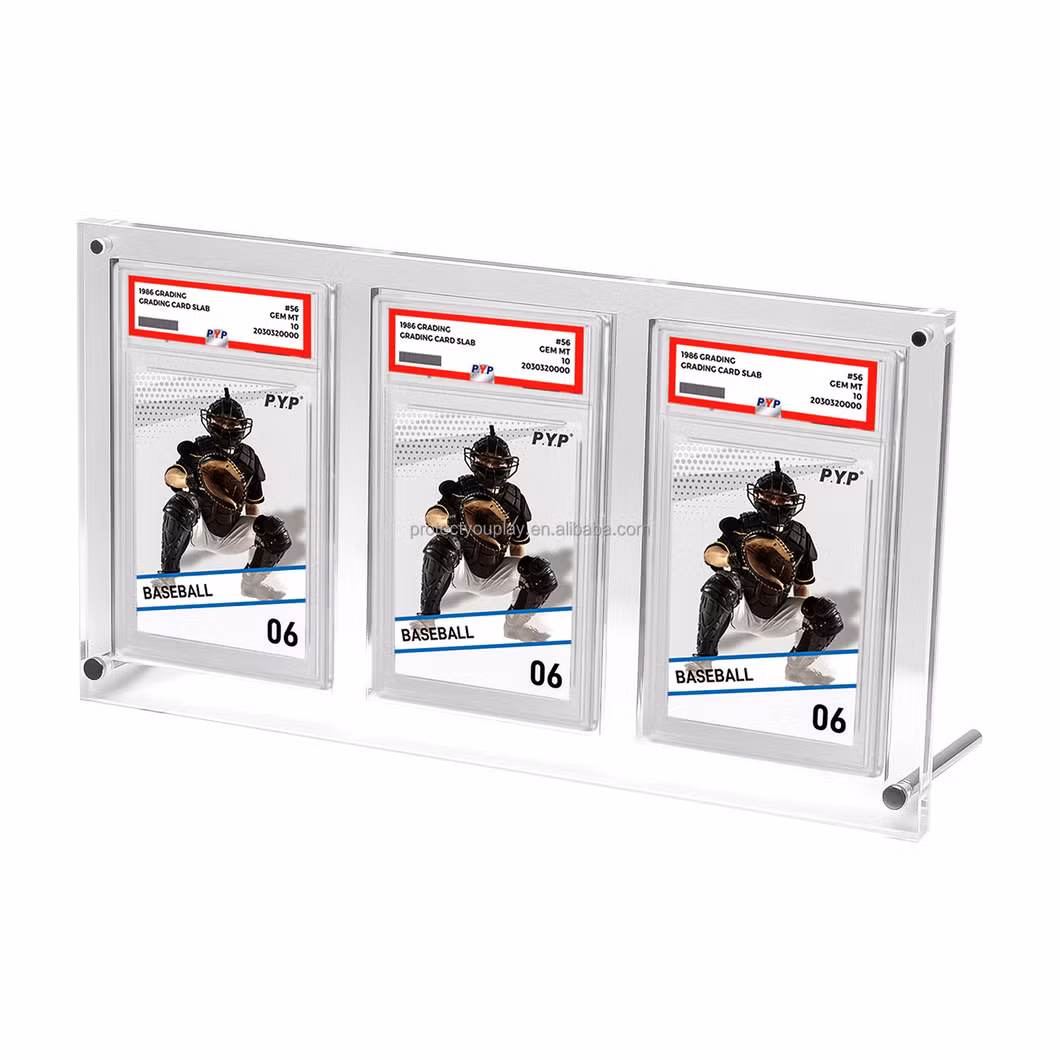 Gallery Display Psa Graded Trading Card Frame Stand Acrylic Case Black