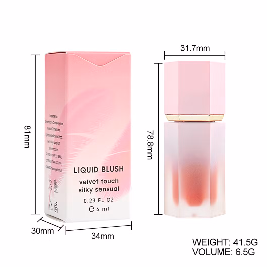 Hot Selling Cosmetics Cream Velvet Liquid Blusher for Liquid Blush