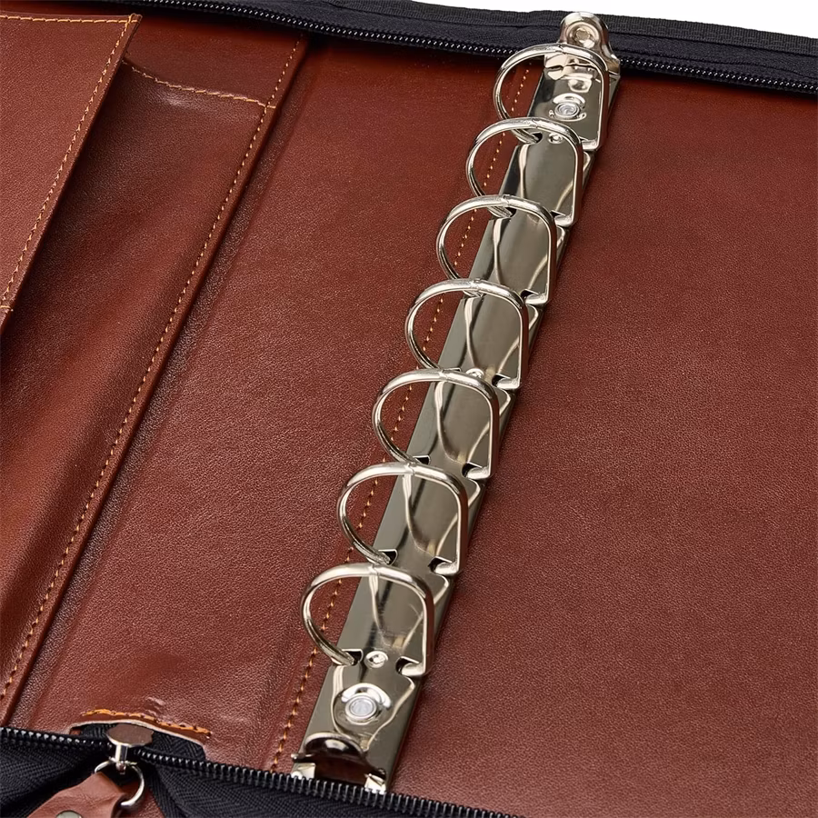 Zipper Executive 7 Ring Checkbook Portfolio Binder Case for Business Checkbook