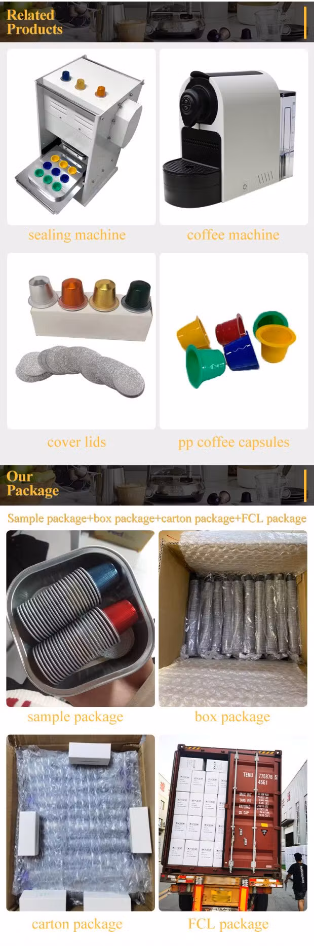 15ml Multicolored High Quality Aluminum Coffee Capsule with Heat-Sealed Lid