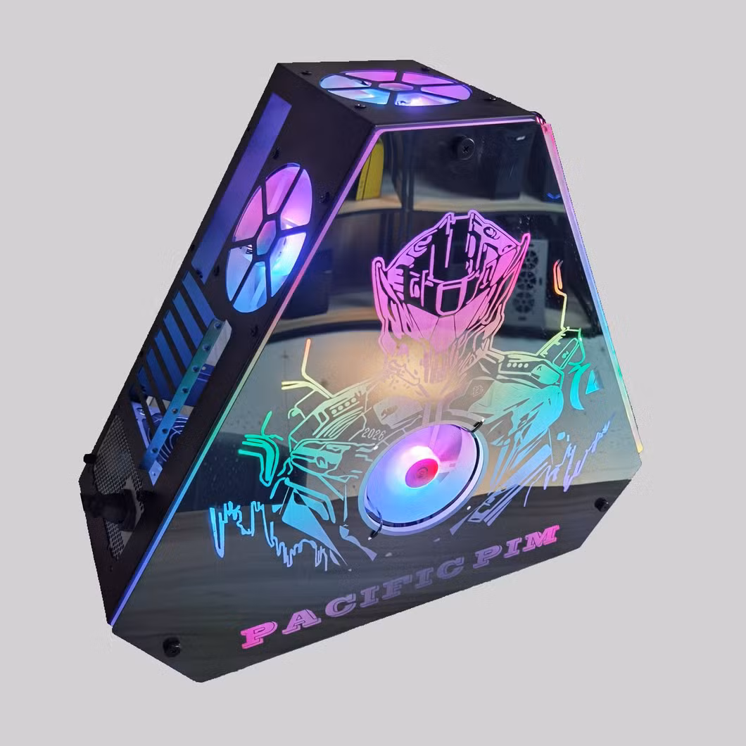 F917 Hotsale Middlel Tower ATX Gaming Computer PC Case with RGB Light Board USB3.0, 0.9mm SPCC, Glass Side Panel, Popular Model, Special Design