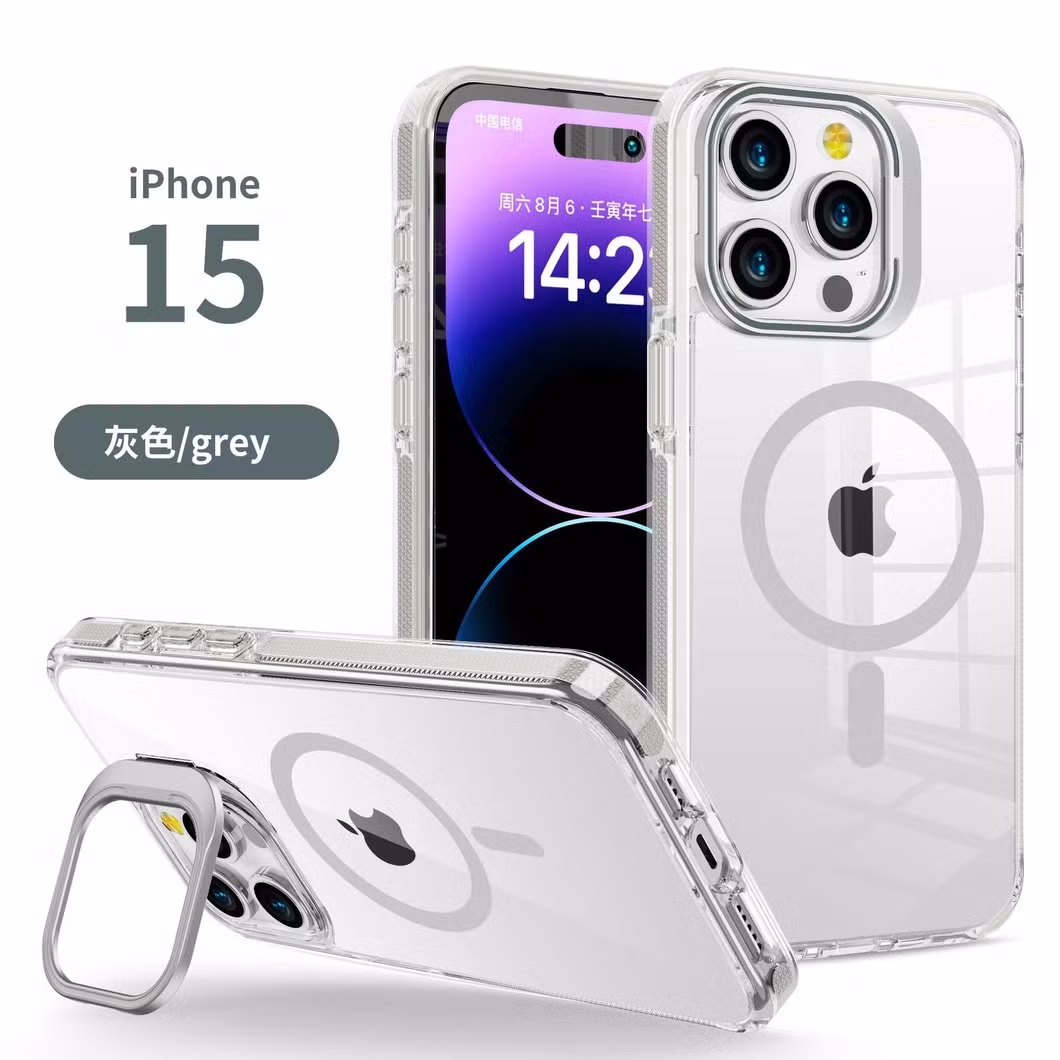 Strong Magnetic Mobile Phone Case Metal Invisible Mirror Frame Bracket Transparent Case Suitable for iPhone16 Mobile Phone Case