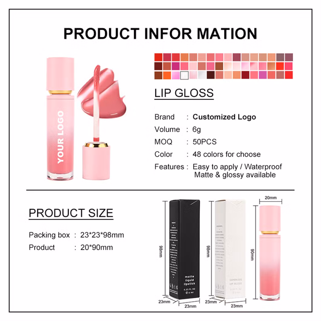 Hot Selling Cosmetics Lip Makeup Matte Private Label Cosmetics with GMPC