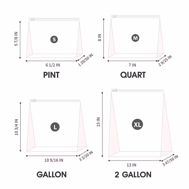 BPA Free China Plastic Packing Manufacturer Wholesale Customized Print Food Storage Packaging Polyethylene Bag Slider Freezer Gallon Ziplock Resealable Bag