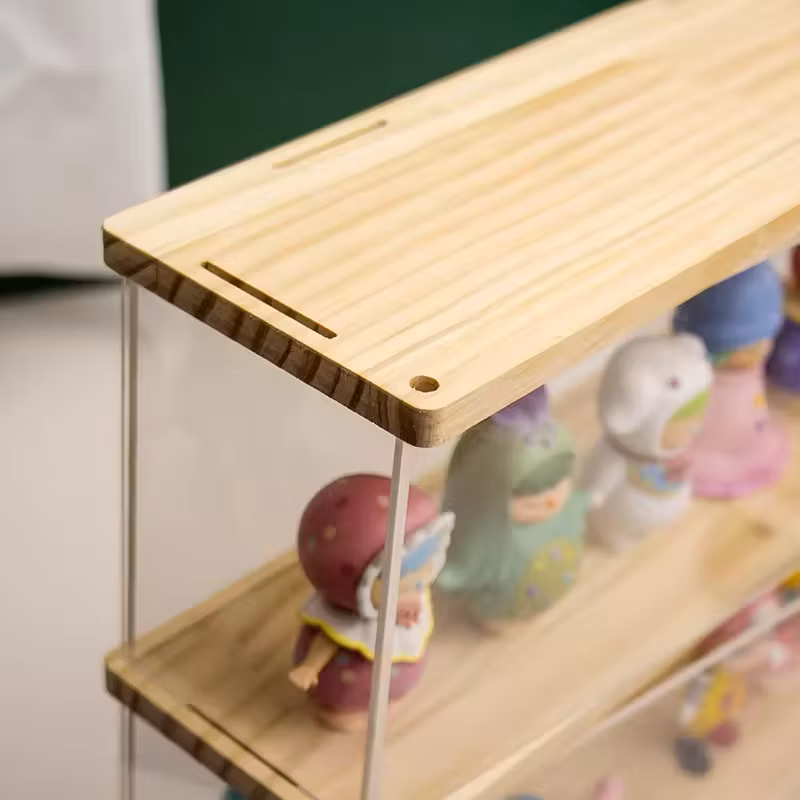 Clear Display Case Wall-Mounted Box Adjustable Display Stand Case