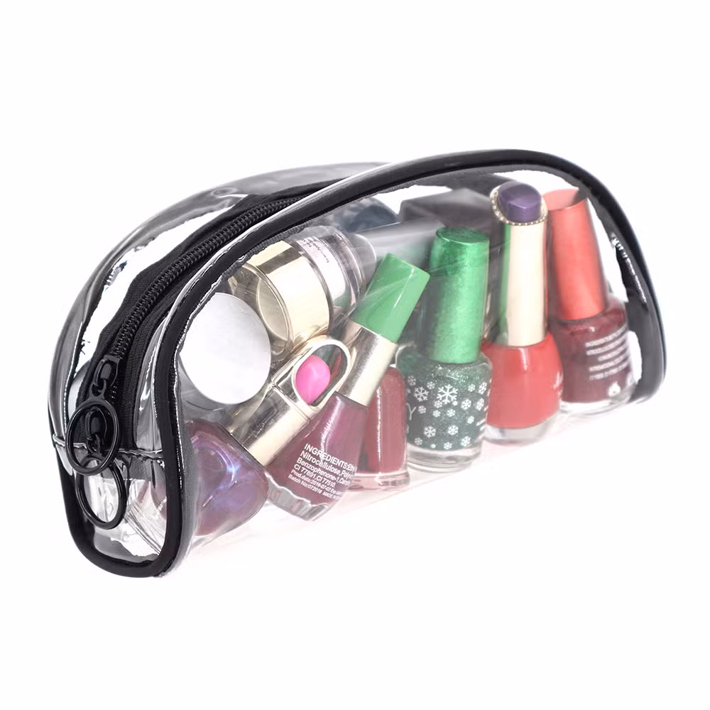 Plain Clear Toiletry Skincare Beauty Bag Custom Logo PVC Transparent Fancy Pencil Bag Wholesale for Students Custom Plastic Bag
