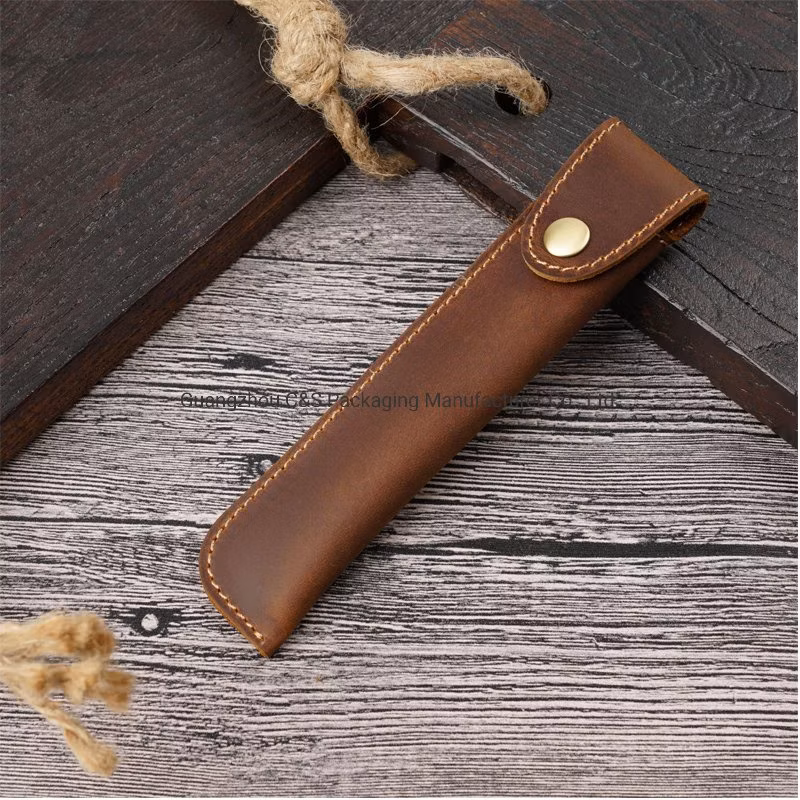 Custom Handmade Vintage Leather Pencil Case Pouch Holder Ballpoint Pen Case for Gift