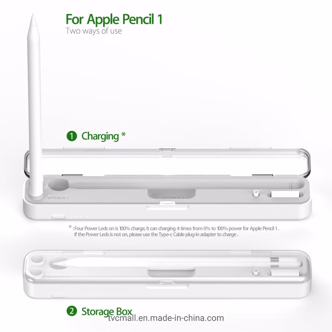 2-in-1 Wireless Charging Box Carrying Case for Apple Pencil 2ND / 1st Generation