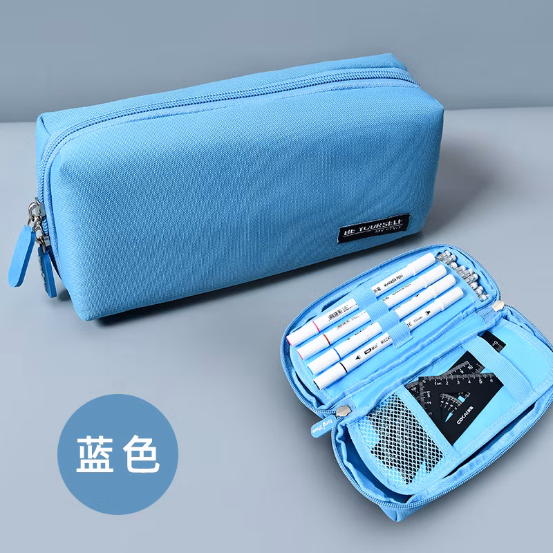 Hot Selling Canvas Zipper Kawaii Circular Pencil Bag Pencil Case for School & Office