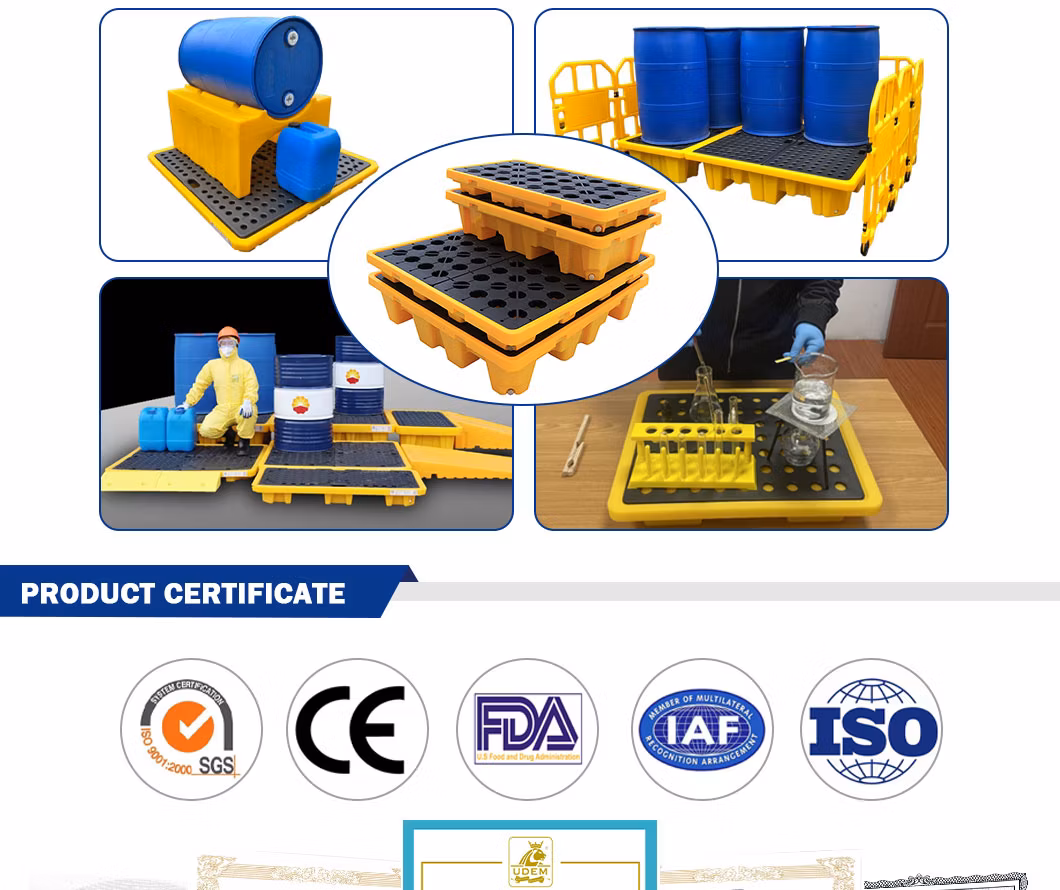 IBC Use 2.5ton Large Capacity Leakage-Proof Platform Containment Acid Chemical Storage Cabinet Fuel Tank Drum Plastic Double IBC Spill Pallet