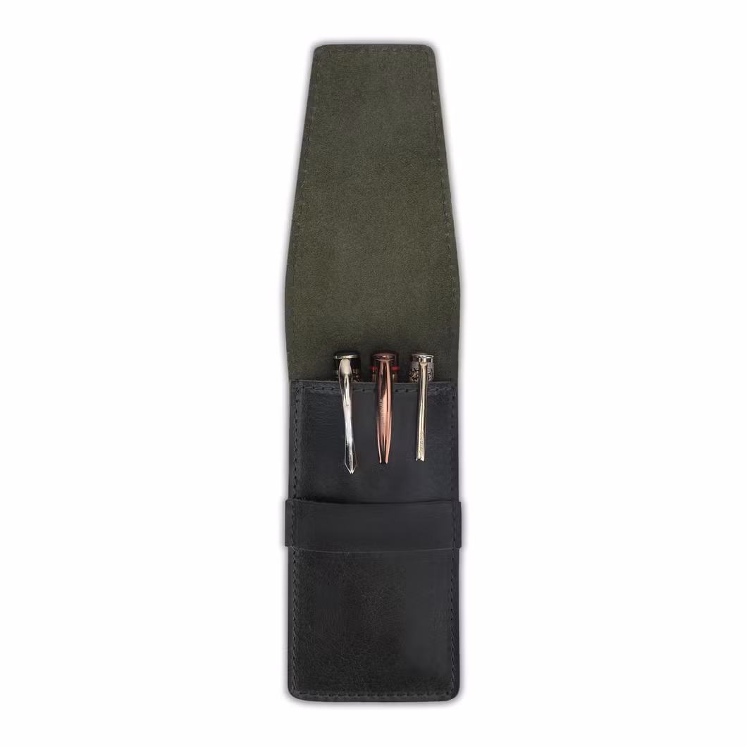 Custom Slim Pencil Bag Popular Leather Pencil Cases for Office