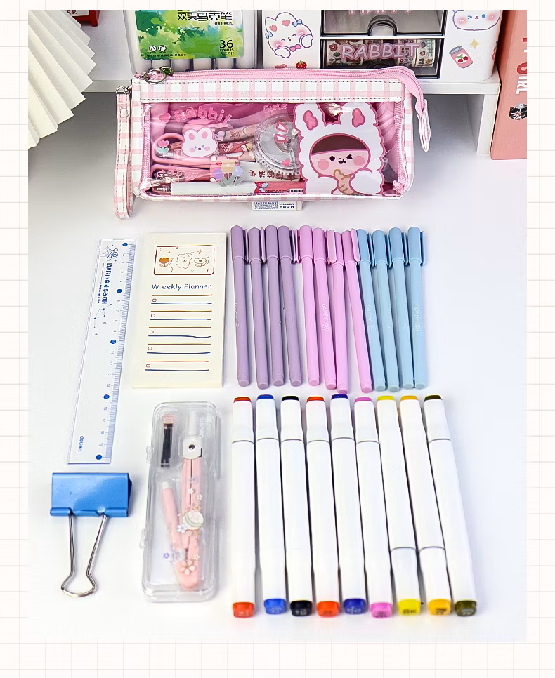 Hot Selling Zipper Kawaii Circular Pencil Bag Pencil Case for School & Office