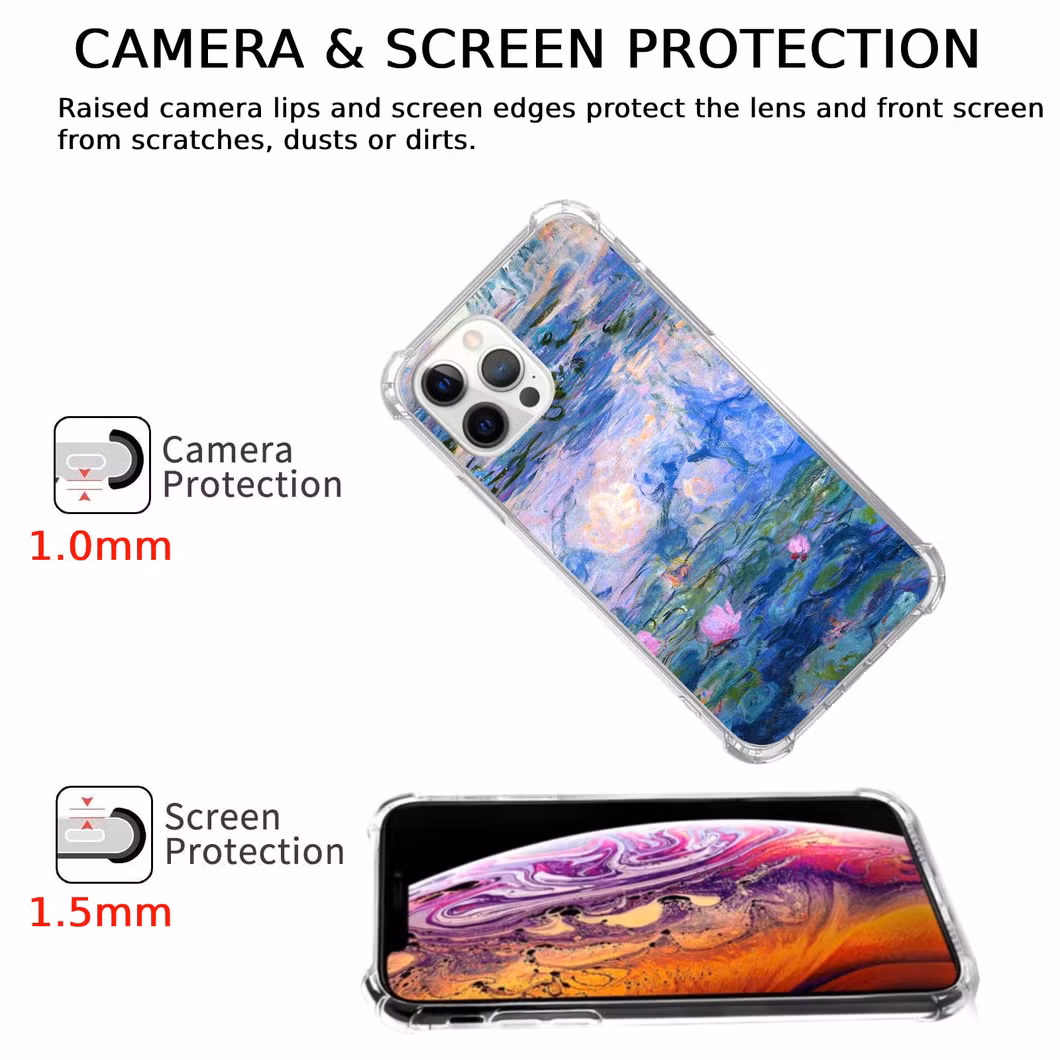 Water Lilies Aesthetic Case Compatible with iPhone 13 PRO, Vintage Oil Painting Art Case for Teens Men and Women, Cool Trendy TPU Bumper Case