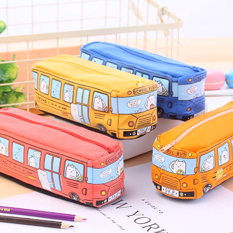 Creative Student Stationery Small Animal Bus Pen Bag Bus Pencil Case