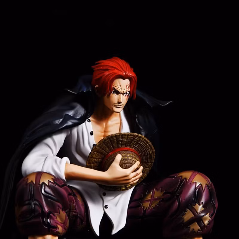 One Piece Anime Figure Sitting Red Hair Four Emperor Akakami No Shankusu Bt Special Edition Model Decoration Cartoon-Character