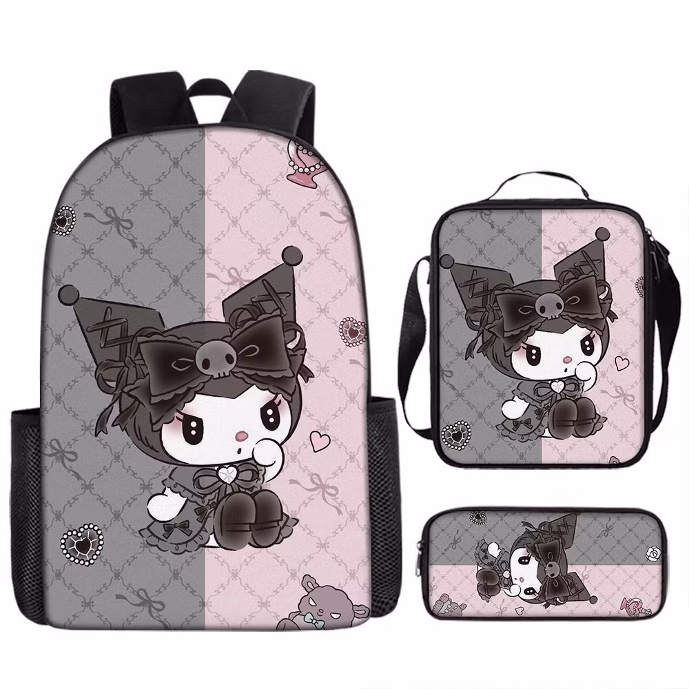 Xianghui Cartoon Student Backpack with Crossbody Bag and Pencil Case Set