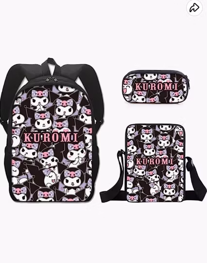 Xianghui Cartoon Student Backpack with Crossbody Bag and Pencil Case Set