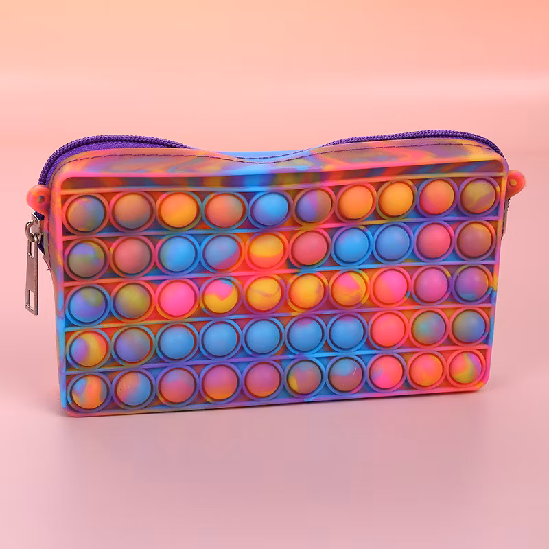 Poppet Fidget Pencil Pouch for Puzzle Bubble Silicone Pen Case Pops up