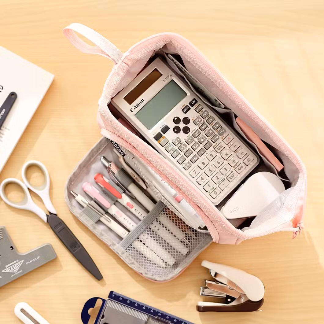 Makeup Bag Pencil Case Large Capacity Pencil Pouch Handheld Pen Bag Cosmetic Portable Gift for Office School Teen Girl Boy Men Women Adult (Pink) Cosmetic Bag