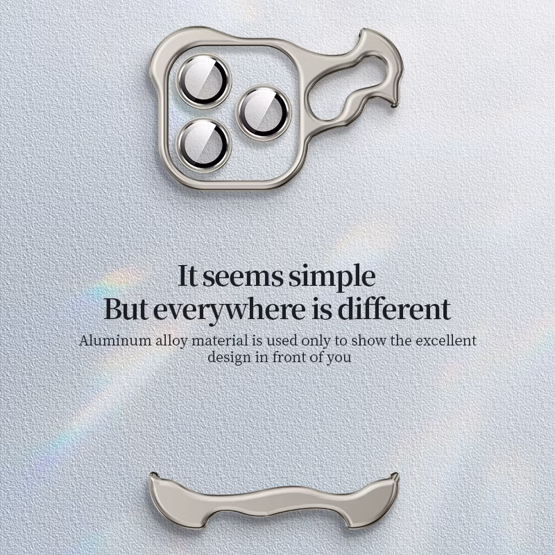 Special-Shaped True Borderless Metal Mobile Phone Case with Lens Protective Film