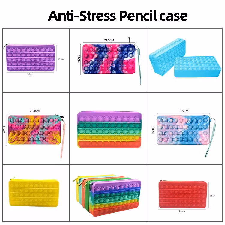 Wholesale Price Stationery Unusual Decompression Soft Silicone Waterproof Pencil Case for Kids