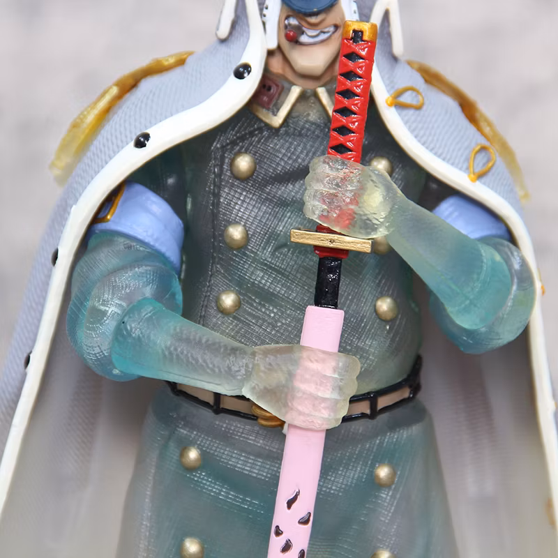 One Piece Anime Figure Blackbeard Subordinate Shiryu General Transparent Fruit Prison Governor Standing Posture Model Cartoon-Character