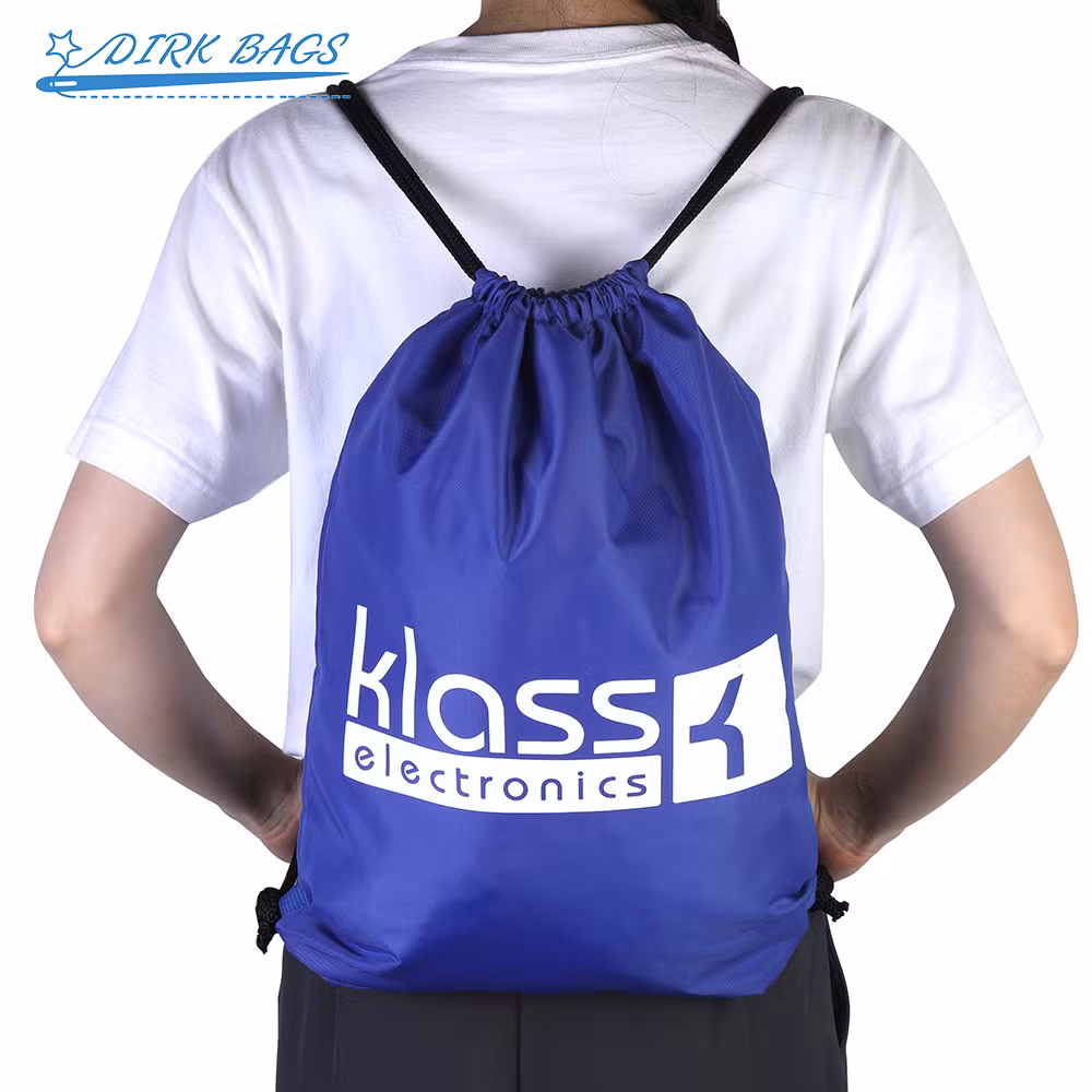 Custom Durable Reusable Polyester Draw String Bags Promotional Gift Drawstring Backpack with Personal Logo