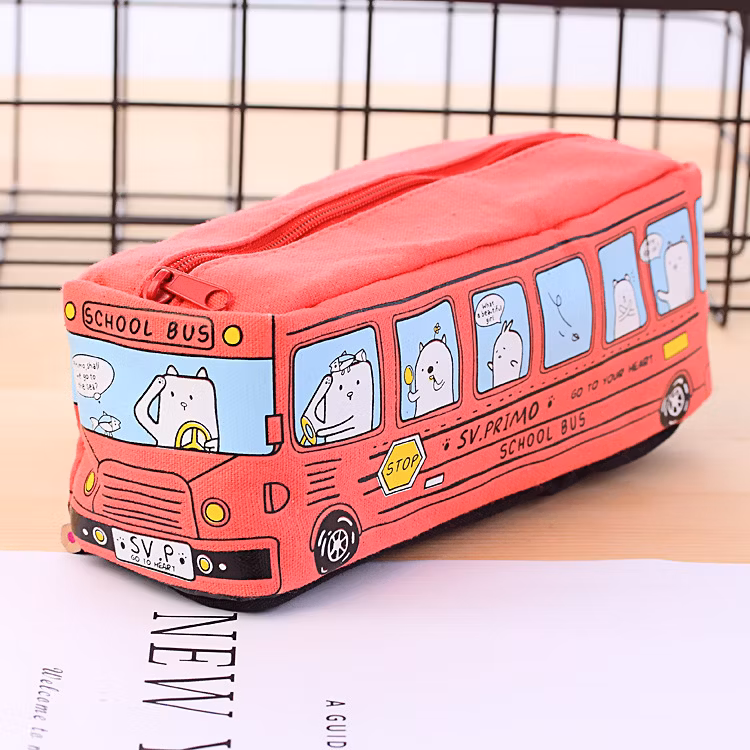 Creative Student Stationery Small Animal Bus Pen Bag Bus Pencil Case