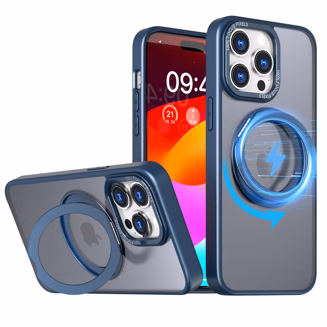 Magsafe Magnetic Stand Rotating Fulcrum Protective Case Suitable for iPhone15promax Mobile Phone Case