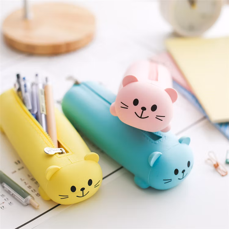 Discount Creative Silicone Three-Dimensional Pencil Bags Animal Shape Large-Capacity Cute Pen Bag