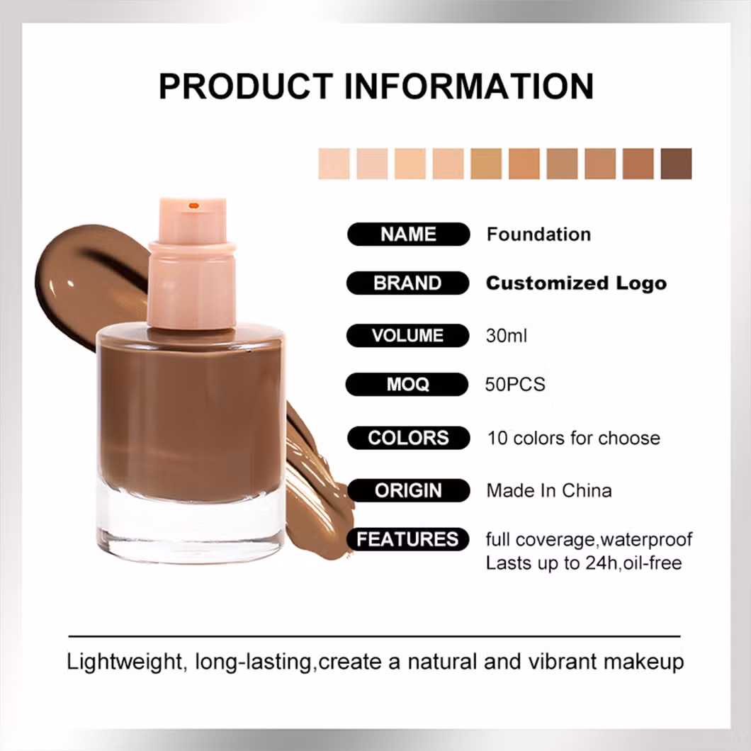 Waterproof Full Coverage Face Foundation High Quality Vegan Liquid Foundation
