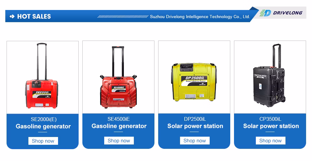 220V 50Hz Large Capacity Light Weight AC (100-240V) Voltage Output Gasoline Generator