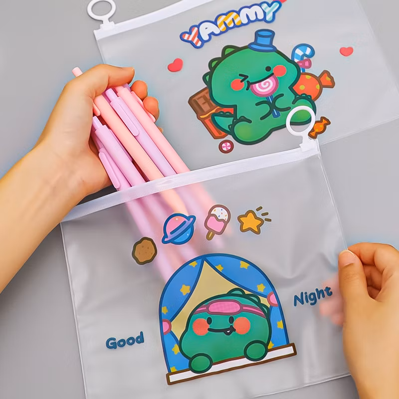 PVC Transparent Pen Box School Supplies Kawaii Waterproof Pencil Case